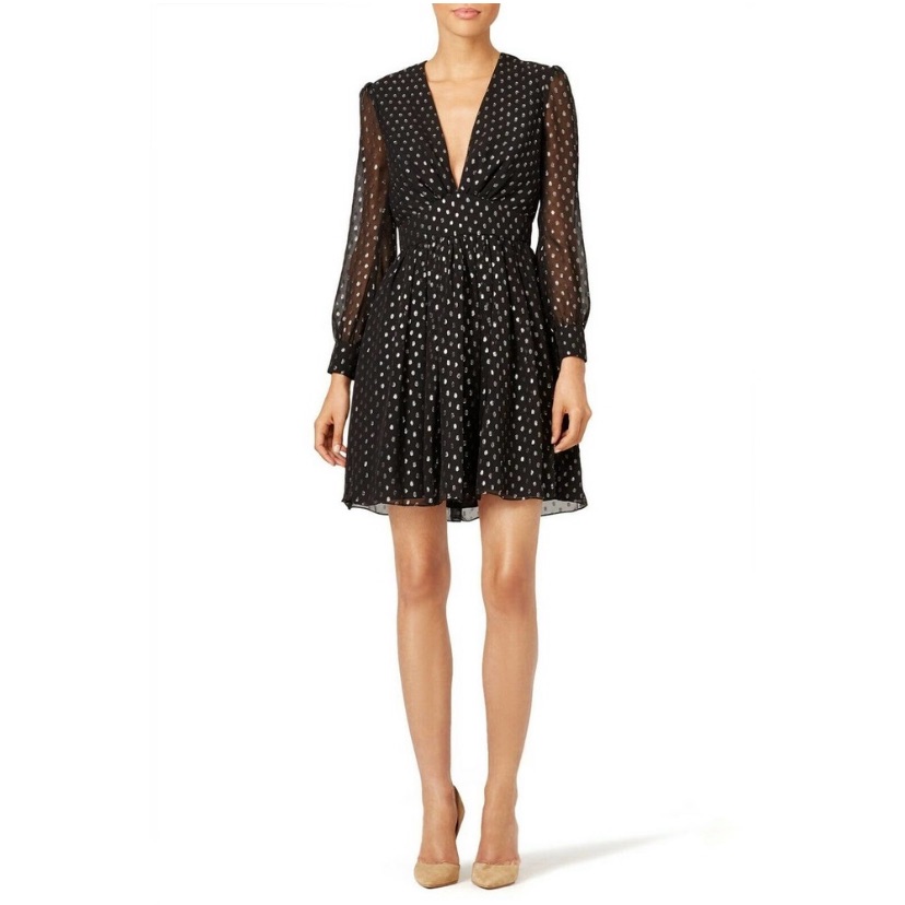 Jill Stuart Midnight Disco Dress 4 Metallic Plunge